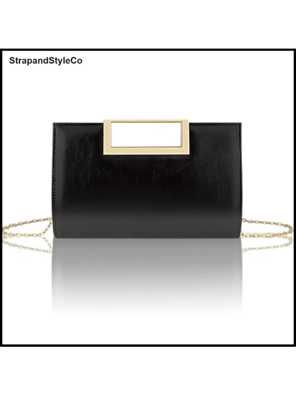PU Leather Evening Clutch Crossbody Bag with Chain